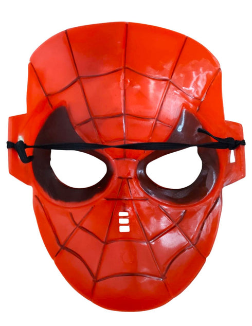 BookMyCostume Superhero Mask with Matching Red & Blue Web Gloves | Plastic Hero Mask with Fabric Gloves for Fancy Dress, Roleplay & Costume Parties for Kids